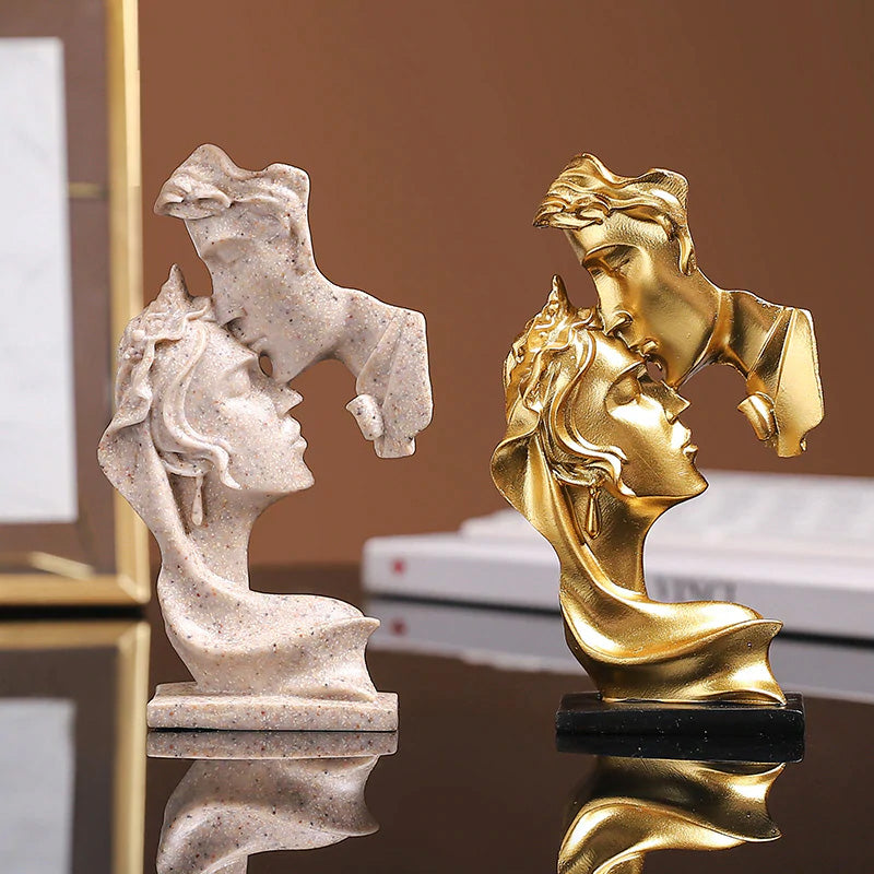 The Lovers Abstract Miniature Statues Decorative Sculptures For Bookshelf Coffee Table Creative Handicraft Arty Ornaments For Modern Living Room Decor