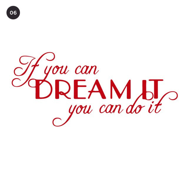 Inspirational Dreams Quotation Wall Decal For Living Room Decor Bedroom Wall Daily Mantra Removable Self Adhesive Vinyl Wall Sticker Creative Home DIY