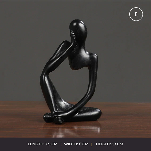 Abstract Thinker Modern Resin Statue Sculptured Characters Art Decoration For Living Room Coffee Table Mantelpiece Ornamental Figurines Nordic Home Decor