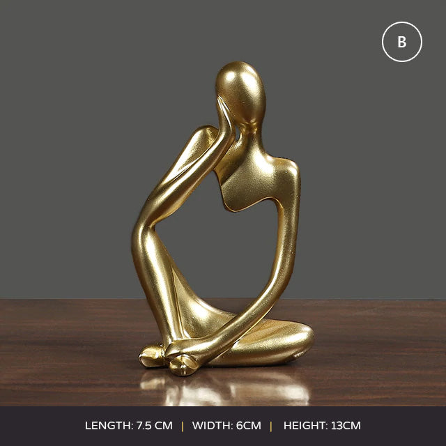Abstract Thinker Modern Resin Statue Sculptured Characters Art Decoration For Living Room Coffee Table Mantelpiece Ornamental Figurines Nordic Home Decor