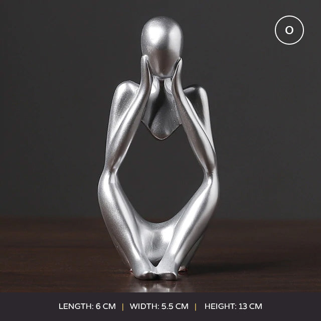 Abstract Thinker Modern Resin Statue Sculptured Characters Art Decoration For Living Room Coffee Table Mantelpiece Ornamental Figurines Nordic Home Decor