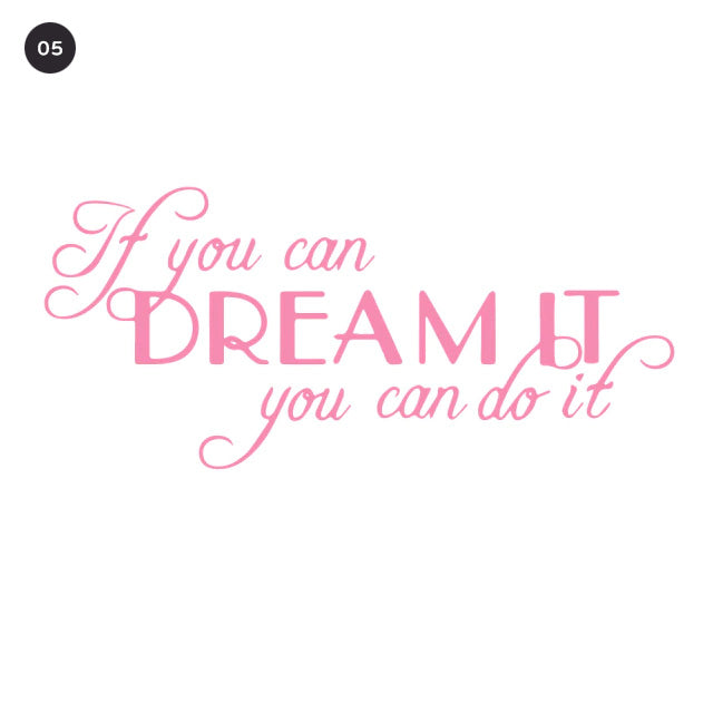 Inspirational Dreams Quotation Wall Decal For Living Room Decor Bedroom Wall Daily Mantra Removable Self Adhesive Vinyl Wall Sticker Creative Home DIY