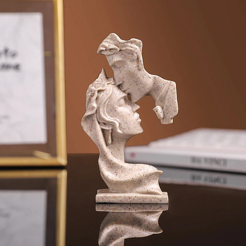 The Lovers Abstract Miniature Statues Decorative Sculptures For Bookshelf Coffee Table Creative Handicraft Arty Ornaments For Modern Living Room Decor