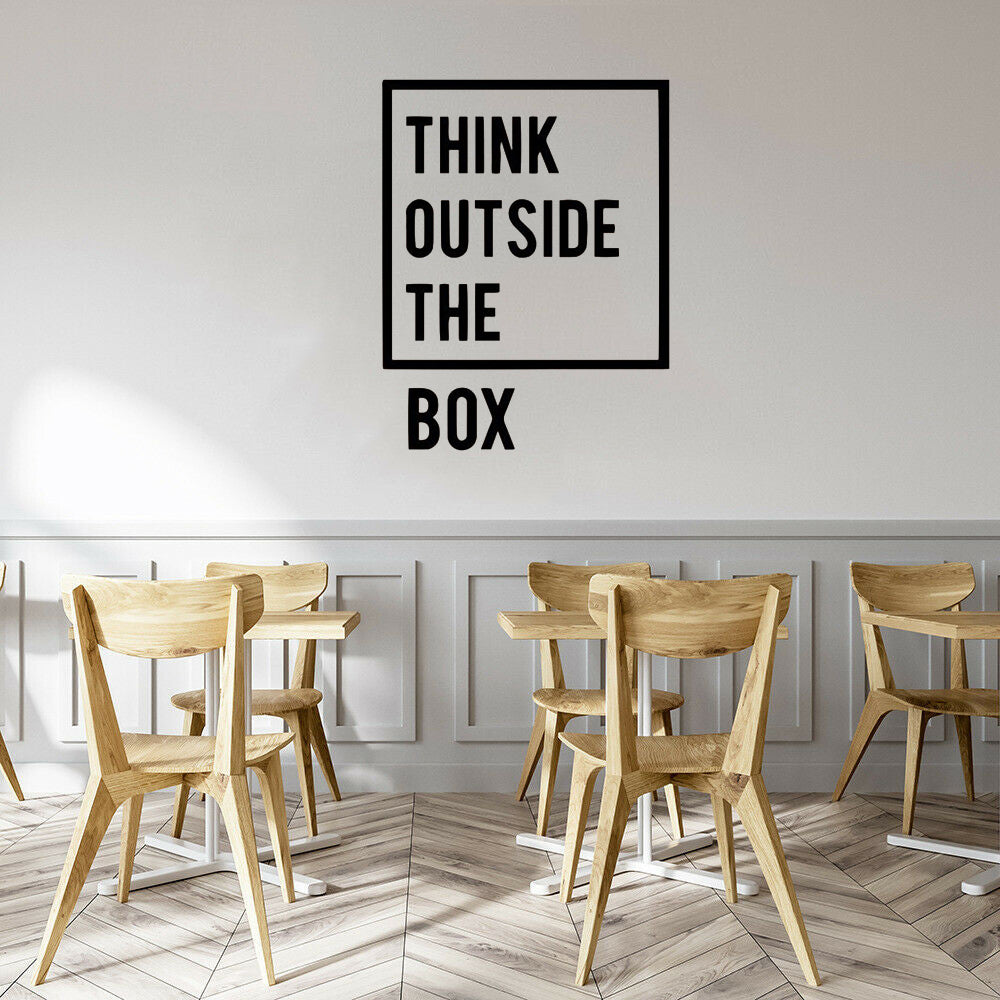 Think Outside The Box Creative Thinking Wall Decal Removable PVC Vinyl Wall Sticker Inspirational Decor For Study Room Home Office Wall Decoration