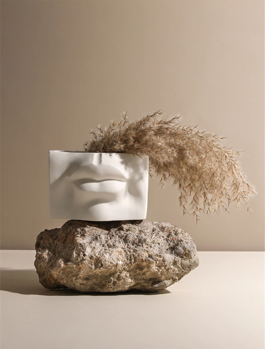 Modern Abstract Nordic Troll Faces Art Vases For Living Room Minimalist Vestibules For Creative Scandinavian Home Interior Design Flower Arrangement