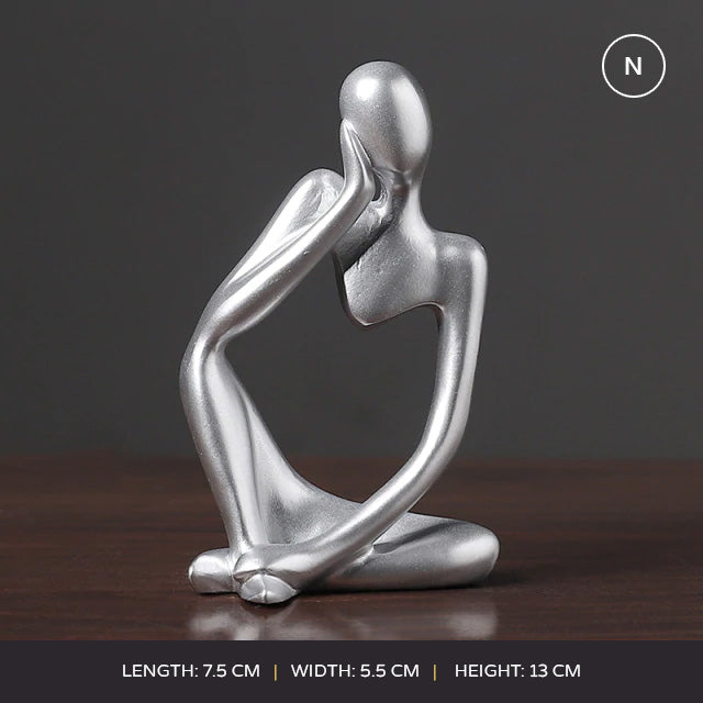 Abstract Thinker Modern Resin Statue Sculptured Characters Art Decoration For Living Room Coffee Table Mantelpiece Ornamental Figurines Nordic Home Decor