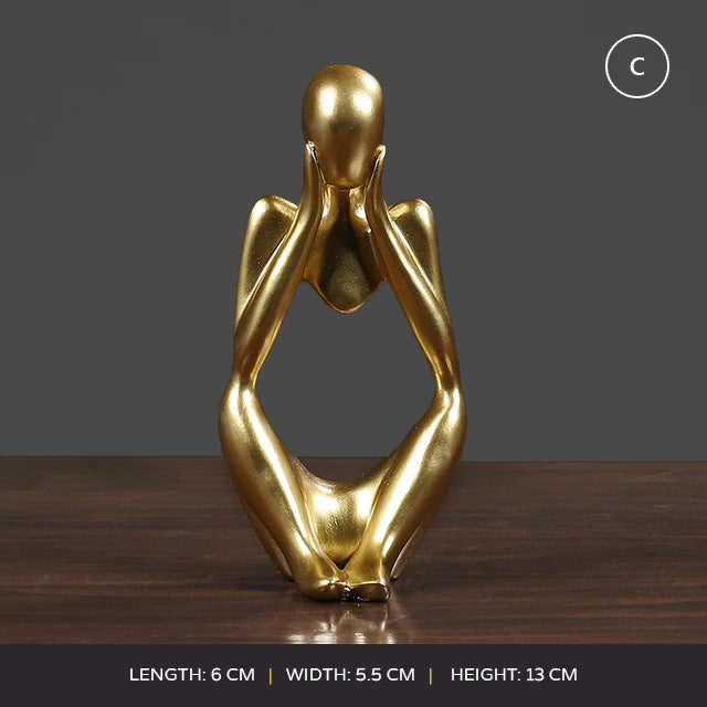 Abstract Thinker Modern Resin Statue Sculptured Characters Art Decoration For Living Room Coffee Table Mantelpiece Ornamental Figurines Nordic Home Decor