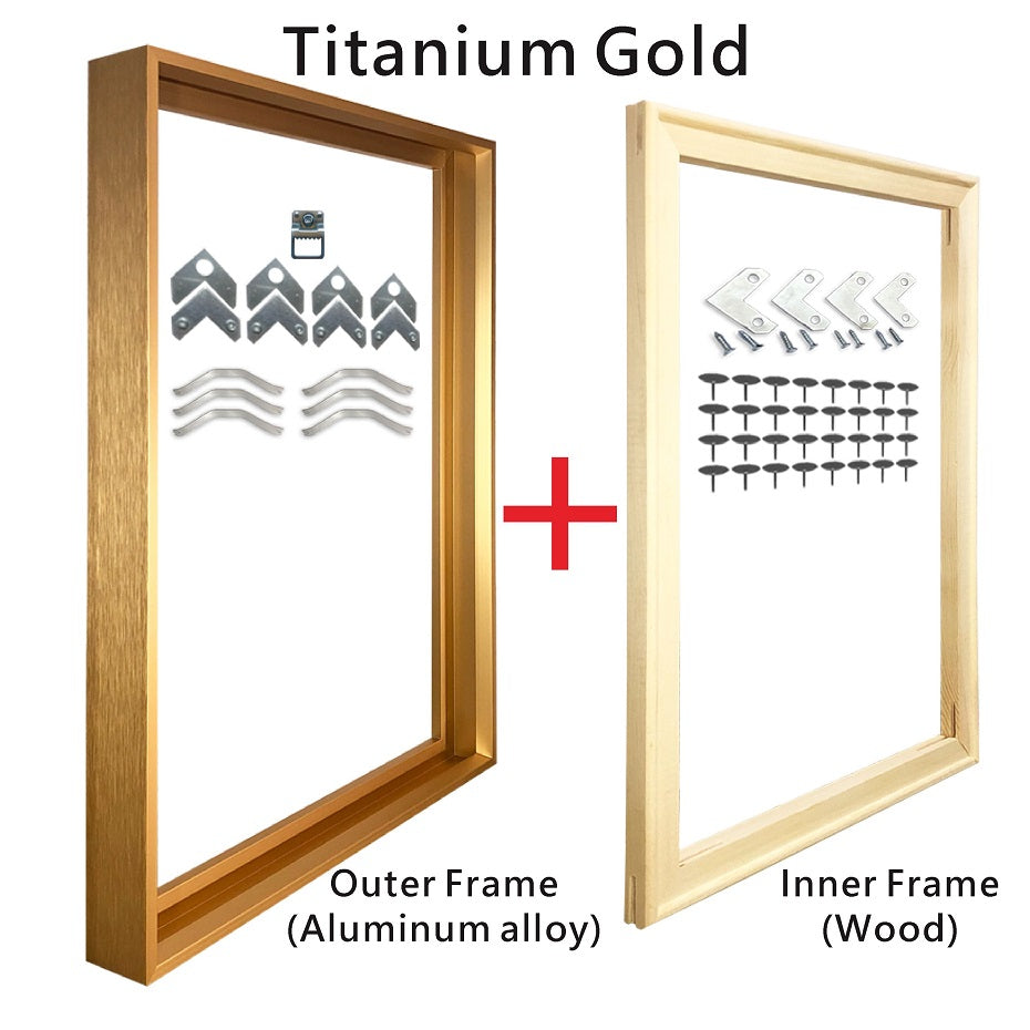 Metal Picture Frame 8 Colors Brushed Black Frosted White Brushed Gold Titanium Silver With Wood Inner Frame Size 20x30cm to 60x90cm