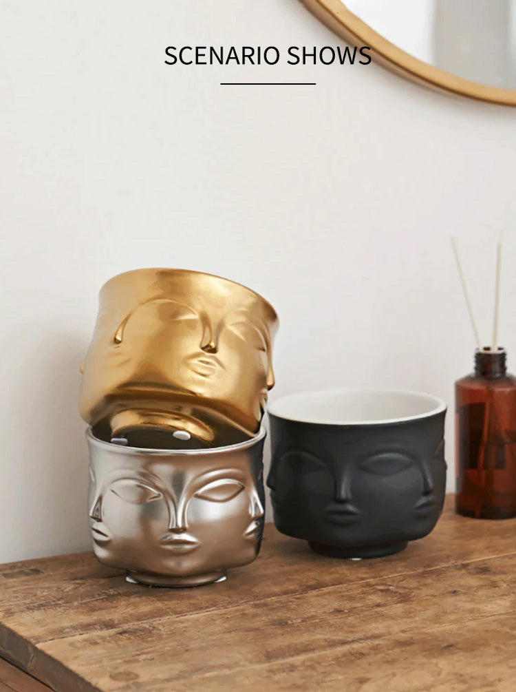 Modern Abstract Art Vase Face Pots Ceramic Flower Pot For Creative Floral Arrangements For Living Room Table Dining Room Windowsill Nordic Home Decor