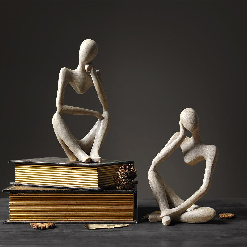 Thinking People Nordic Abstract Sculptures Miniature Minimalist Desktop Statues For Home Office Living Room Coffee Table Bookshelf Scandinavian Home Decor