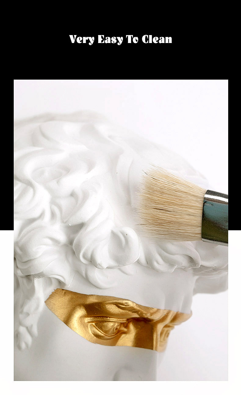 Modern Abstract Masked David Head Bust Statue Black White Golden Miniature Desktop Sculpture For Living Room Dining Room Home Office Nordic Decor