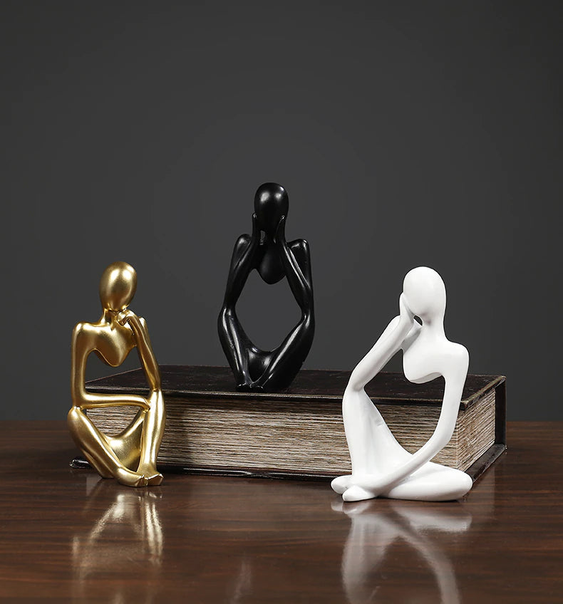 Abstract Thinker Statue Modern Resin Sculptured Characters Nordic Art Decoration For Living Room 2022