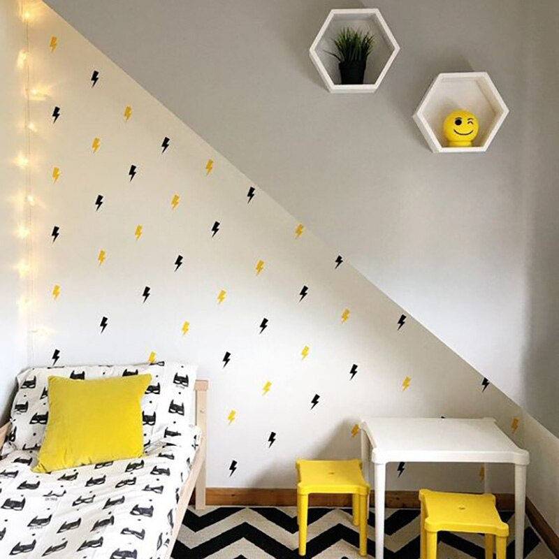Little Lighting Wall Decals For Kid's Bedroom Removable Self Adhesive Colorful Vinyl Wall Stickers For Boy's Room Nursery Wall Creative DIY Children's Room Decor