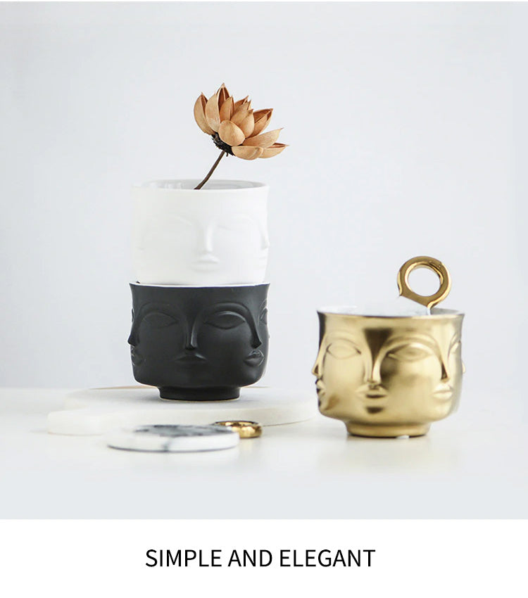 Modern Abstract Art Vase Face Pots Ceramic Flower Pot For Creative Floral Arrangements For Living Room Table Dining Room Windowsill Nordic Home Decor