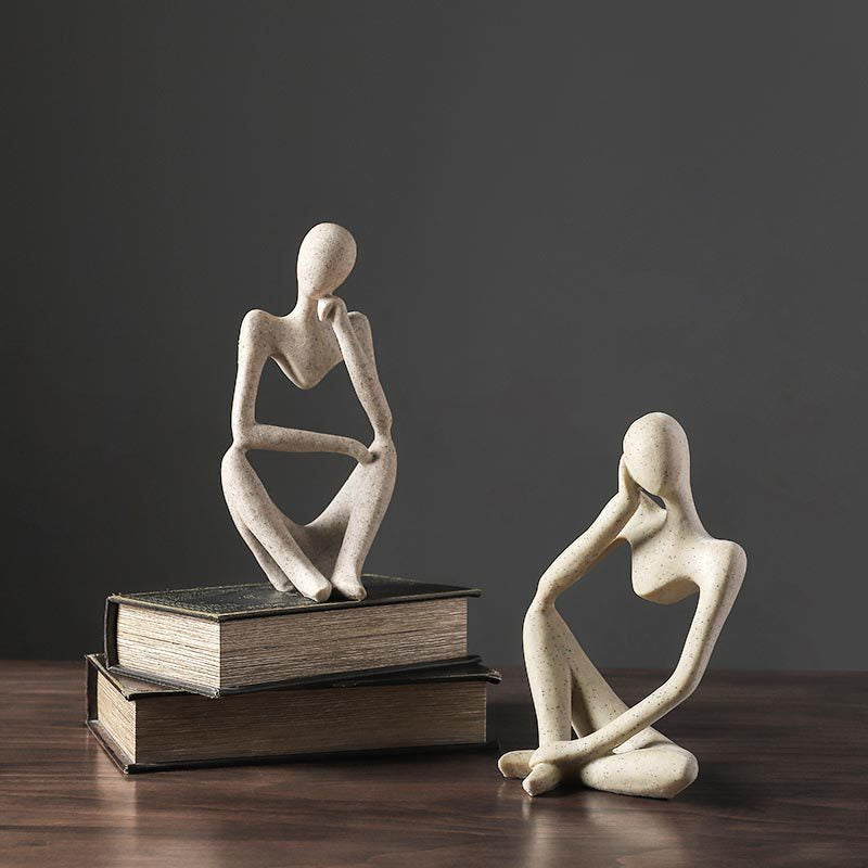 Thinking People Nordic Abstract Sculptures Miniature Minimalist Desktop Statues For Home Office Living Room Coffee Table Bookshelf Scandinavian Home Decor