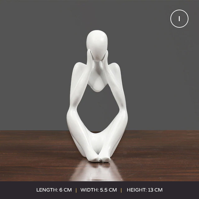 Abstract Thinker Modern Resin Statue Sculptured Characters Art Decoration For Living Room Coffee Table Mantelpiece Ornamental Figurines Nordic Home Decor