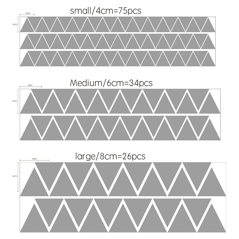 Little Triangles Wall Decals For Baby Boy's Room Removable Decorative Sticky Triangles Wall Stickers For Kid's Bedroom Nursery Wall Decor