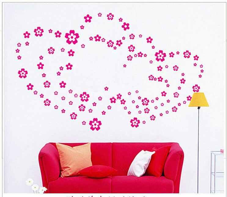 Cute Colorful Flowers And Butterflies Wall Decals Removable DIY Wall Stickers For Bedroom Living Room Wedding Decor Kids Girls Rooms