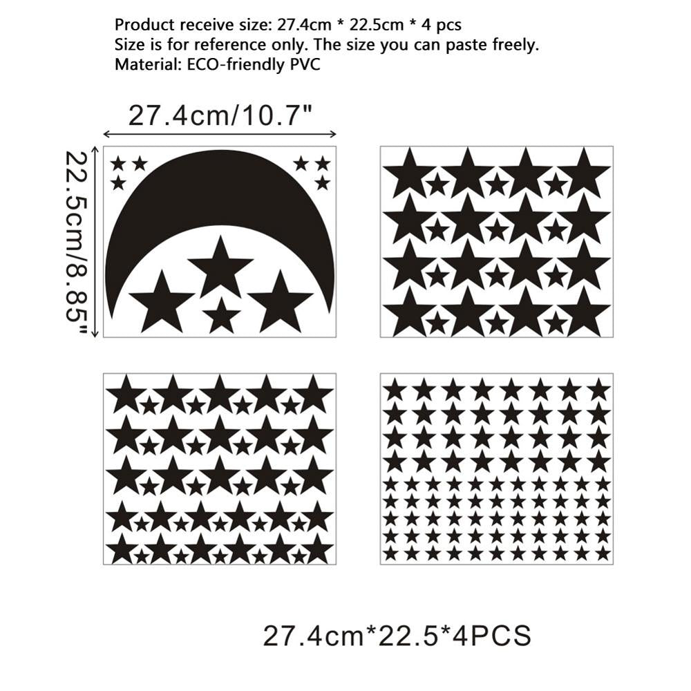 Moon And Stars Wall Decals Removable PVC Vinyl Wall Stickers For Kids Room Babys Room Simple Creative DIY Home Decor Nordic Style Nursery Wall Decoration