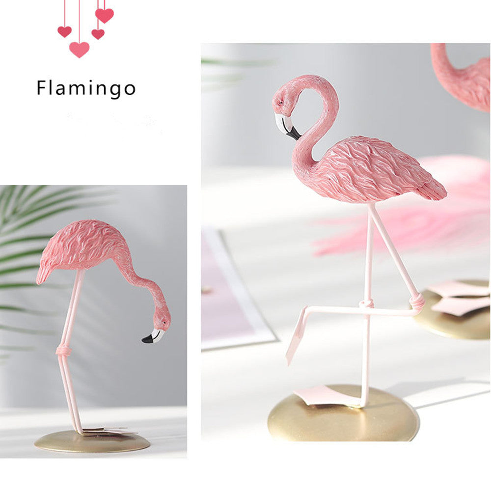Pink Flamingo Decorative Ornaments Figurines For Living Room Coffee Table Windowsill Bookshelf Mantelpiece Bedroom Dressing Table Nordic Style Creative Home Decor