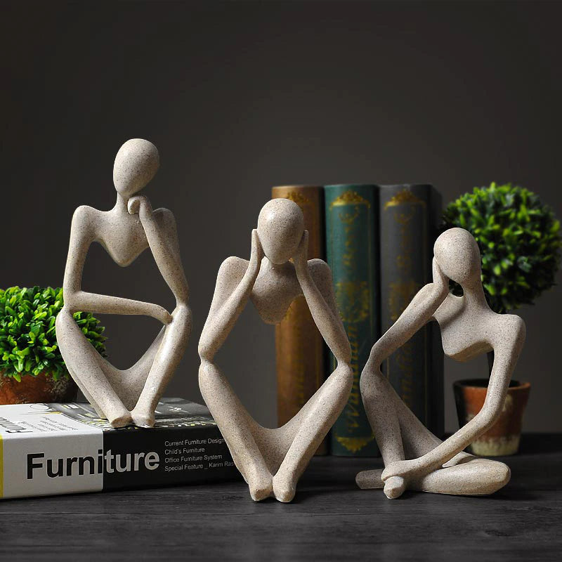Thinking People Nordic Abstract Sculptures Miniature Minimalist Desktop Statues For Home Office Living Room Coffee Table Bookshelf Scandinavian Home Decor