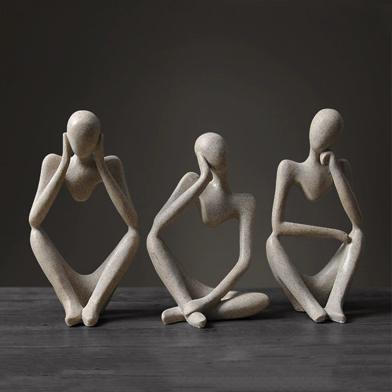 Thinking People Nordic Abstract Sculptures Miniature Minimalist Desktop Statues For Home Office Living Room Coffee Table Bookshelf Scandinavian Home Decor