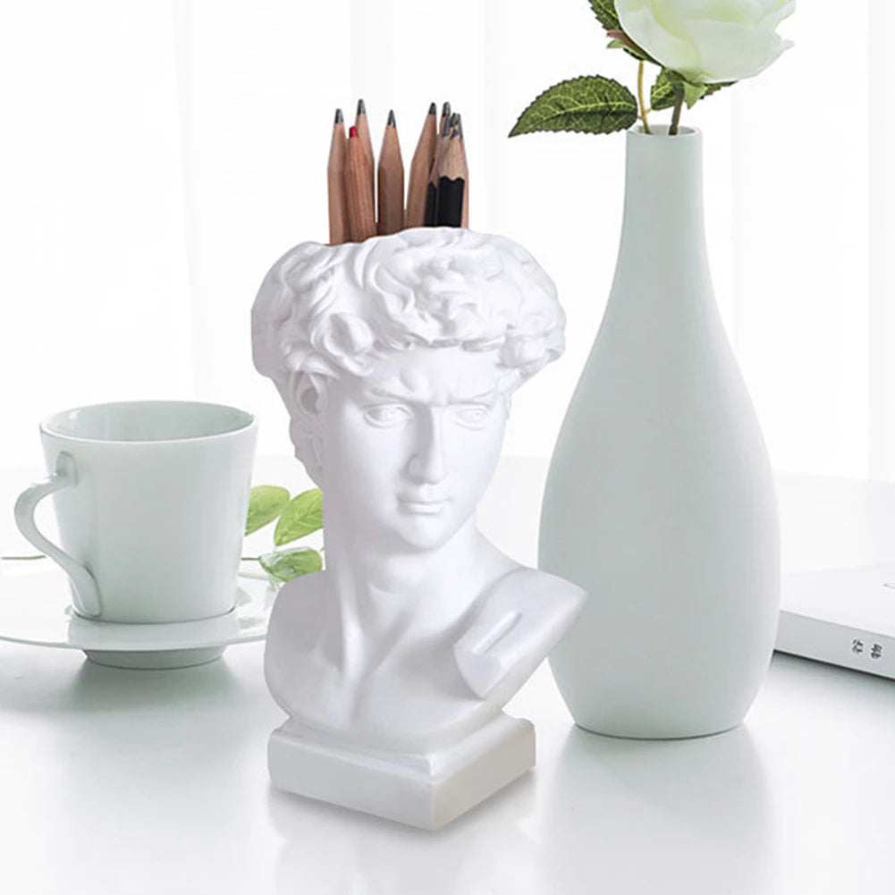 Statue Of David Ornament Miniature Figurine Classical Renaissance Bust Sculpture For Storage Of Paintbrush Pencils etc Modern Creative Nordic Home Decor