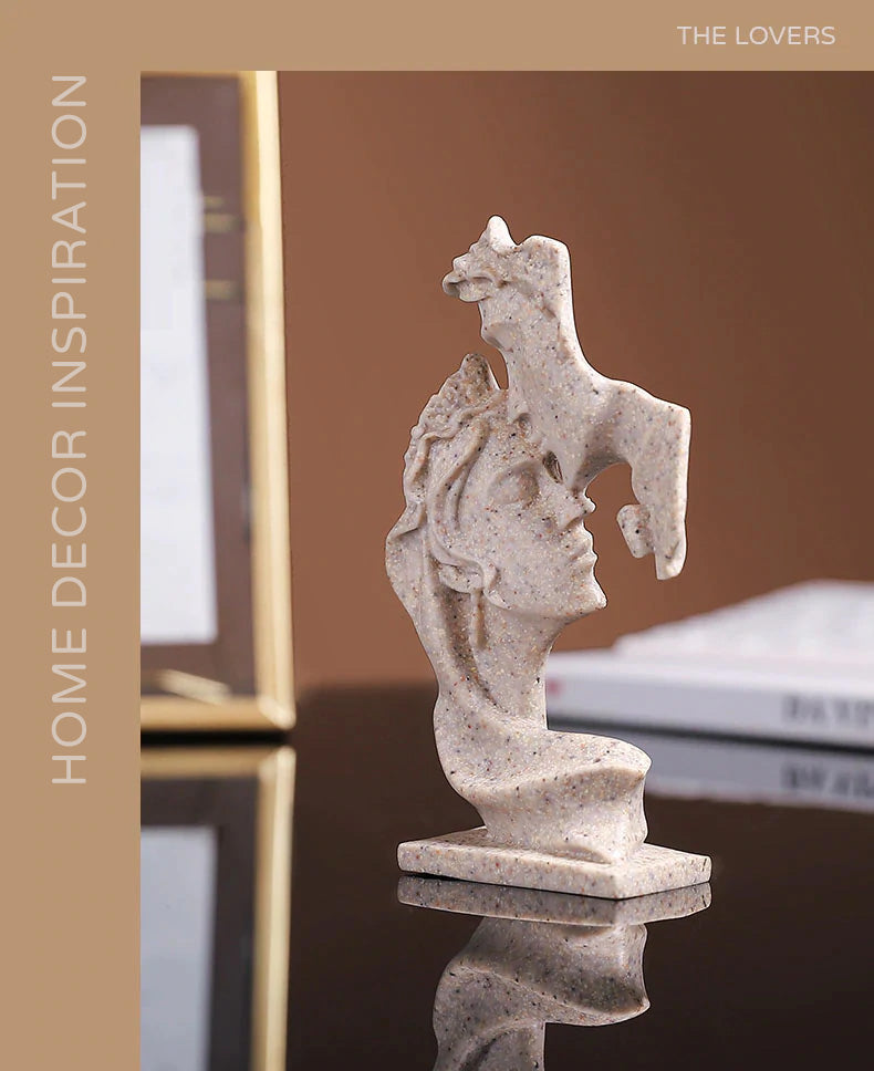 The Lovers Abstract Miniature Statues Decorative Sculptures For Bookshelf Coffee Table Creative Handicraft Arty Ornaments For Modern Living Room Decor