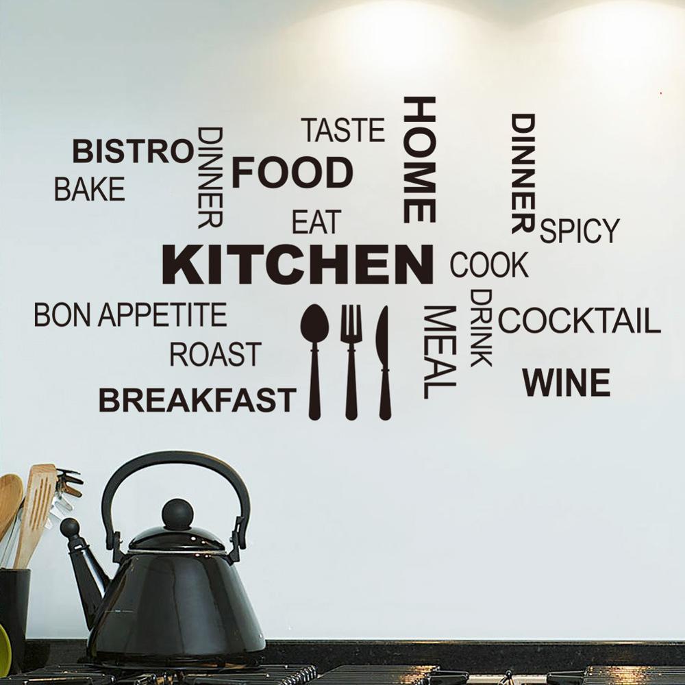 Kitchen Fun Word Mashup Wall Mural Removable PVC Vinyl Wall Decal For  Restaurant Kitchen Dining Room Simple Creative DIY Wall Sticker Home Art  Decor, image size:1000x1000