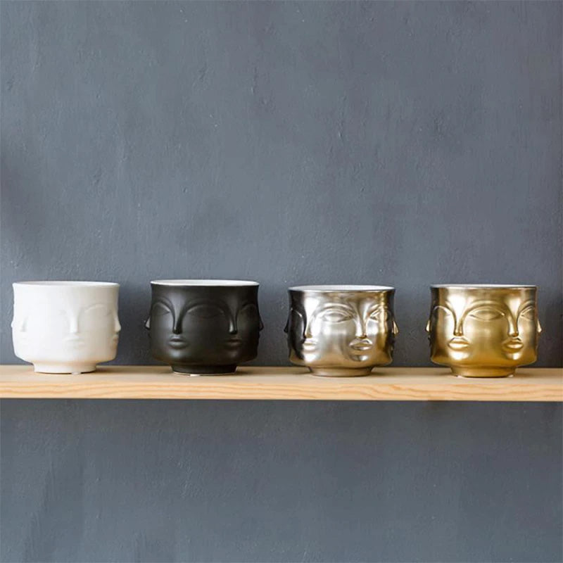 Modern Abstract Art Vase Face Pots Ceramic Flower Pot For Creative Floral Arrangements For Living Room Table Dining Room Windowsill Nordic Home Decor