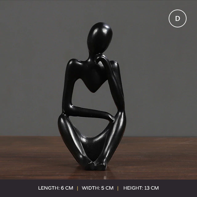 Abstract Thinker Modern Resin Statue Sculptured Characters Art Decoration For Living Room Coffee Table Mantelpiece Ornamental Figurines Nordic Home Decor
