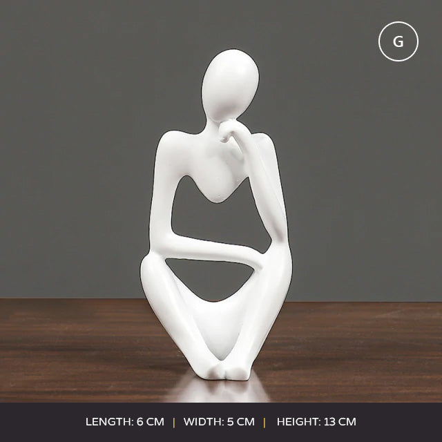 Abstract Thinker Modern Resin Statue Sculptured Characters Art Decoration For Living Room Coffee Table Mantelpiece Ornamental Figurines Nordic Home Decor