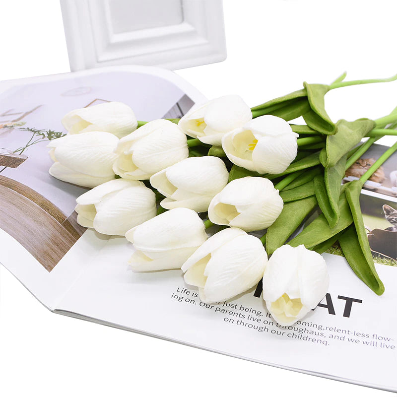 Beautiful Fashionable Tulips Artificial Flowers For Maintenance-Free Creative Home Décor Floral Displays For Living Room Dining Room Nordic Home Decoration