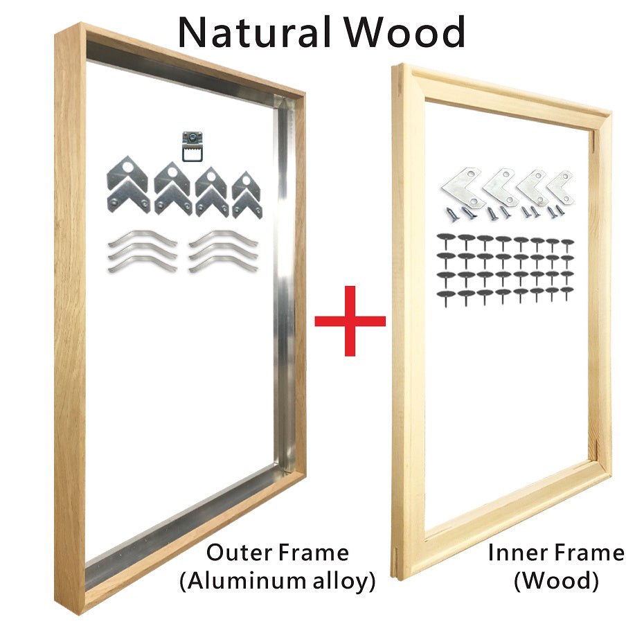 Metal Picture Frame 8 Colors Brushed Black Frosted White Brushed Gold Titanium Silver With Wood Inner Frame Size 20x30cm to 60x90cm