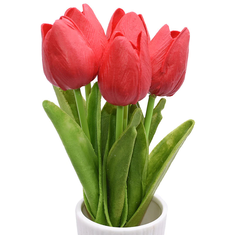 Beautiful Fashionable Tulips Artificial Flowers For Maintenance-Free Creative Home Décor Floral Displays For Living Room Dining Room Nordic Home Decoration