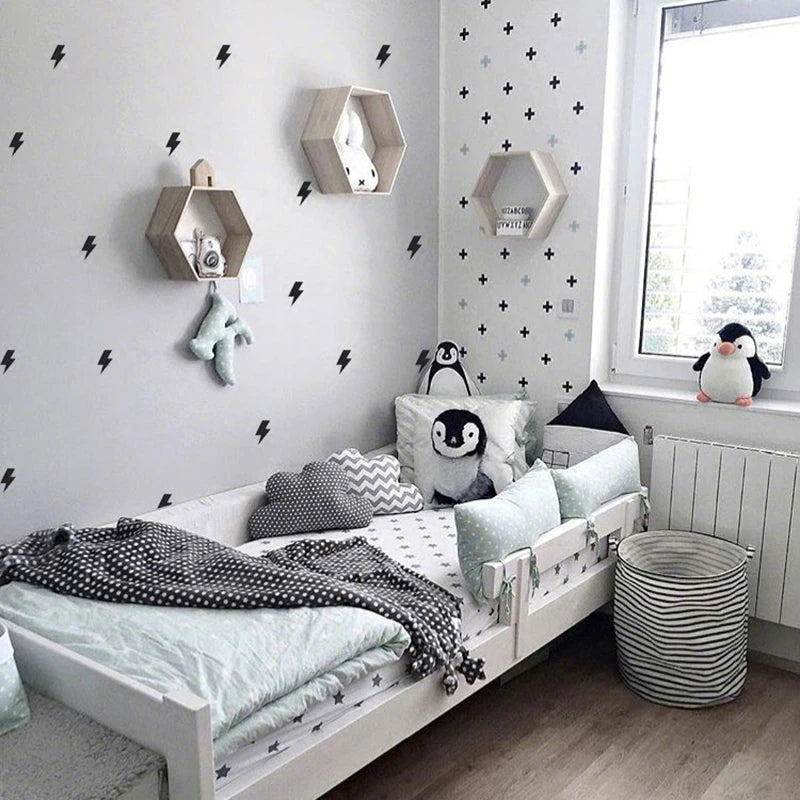 Little Lighting Wall Decals For Kid's Bedroom Removable Self Adhesive Colorful Vinyl Wall Stickers For Boy's Room Nursery Wall Creative DIY Children's Room Decor