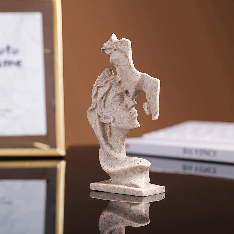 The Lovers Abstract Miniature Statues Decorative Sculptures For Bookshelf Coffee Table Creative Handicraft Arty Ornaments For Modern Living Room Decor