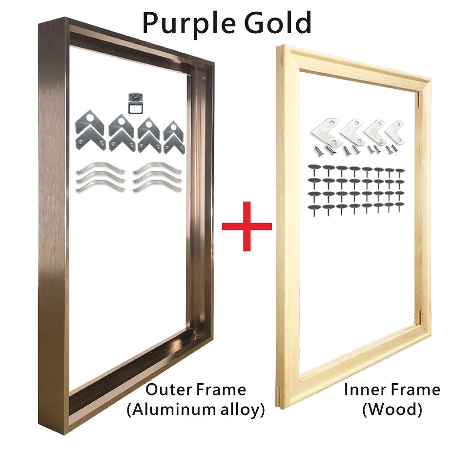 Metal Picture Frame 8 Colors Brushed Black Frosted White Brushed Gold Titanium Silver With Wood Inner Frame Size 20x30cm to 60x90cm