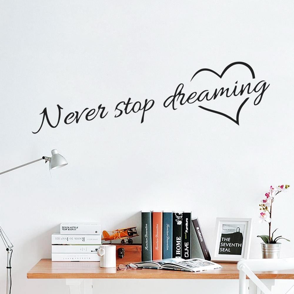 Daily Motivation Quotes Wall Decals Removable PVC Wall Stickers For Living Room Bedroom Student Dorm Study Inspirational Creative DIY Home Decor