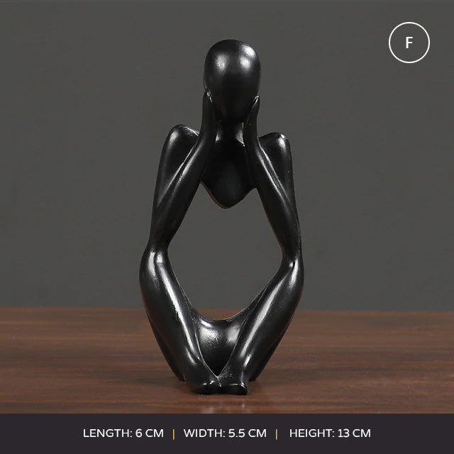 Abstract Thinker Modern Resin Statue Sculptured Characters Art Decoration For Living Room Coffee Table Mantelpiece Ornamental Figurines Nordic Home Decor