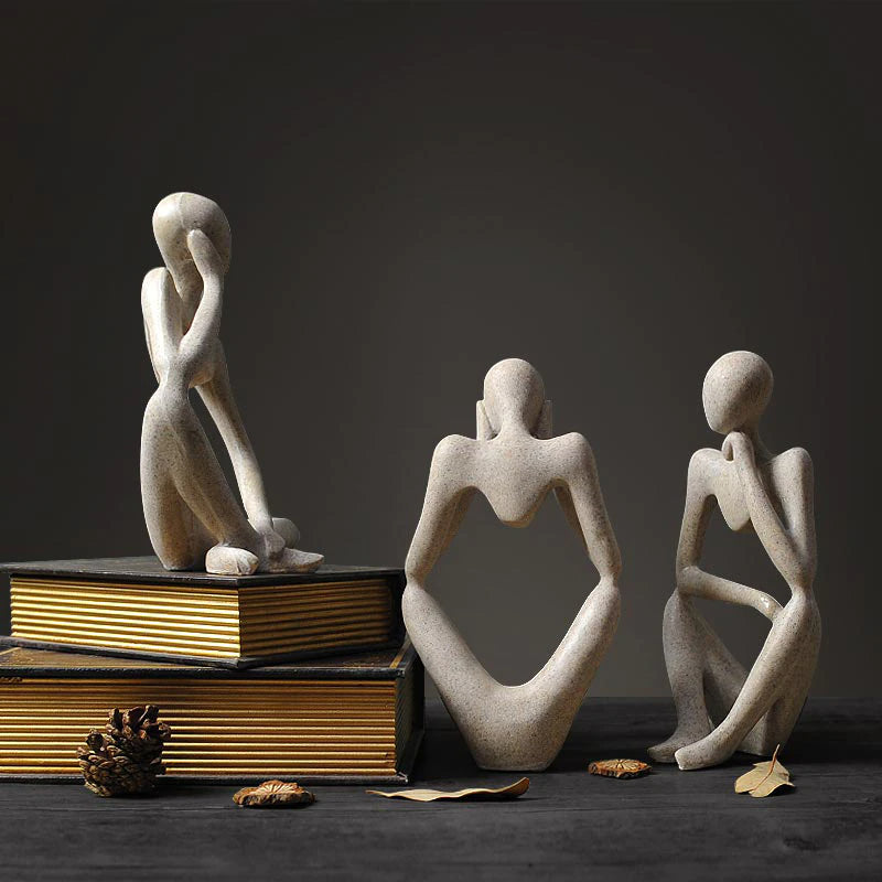 Thinking People Nordic Abstract Sculptures Miniature Minimalist Desktop Statues For Home Office Living Room Coffee Table Bookshelf Scandinavian Home Decor