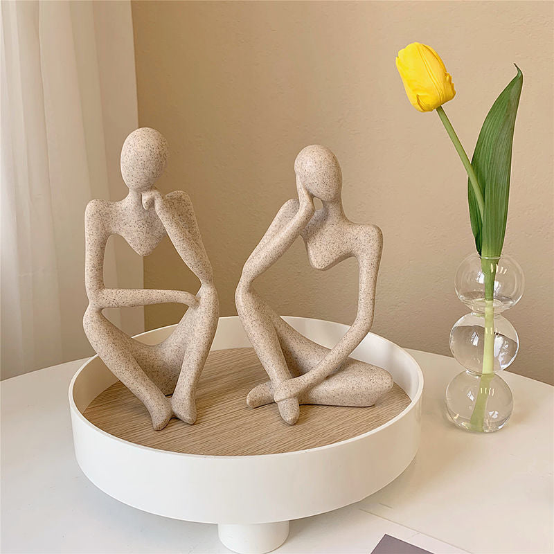 Thinking People Nordic Abstract Sculptures Miniature Minimalist Desktop Statues For Home Office Living Room Coffee Table Bookshelf Scandinavian Home Decor