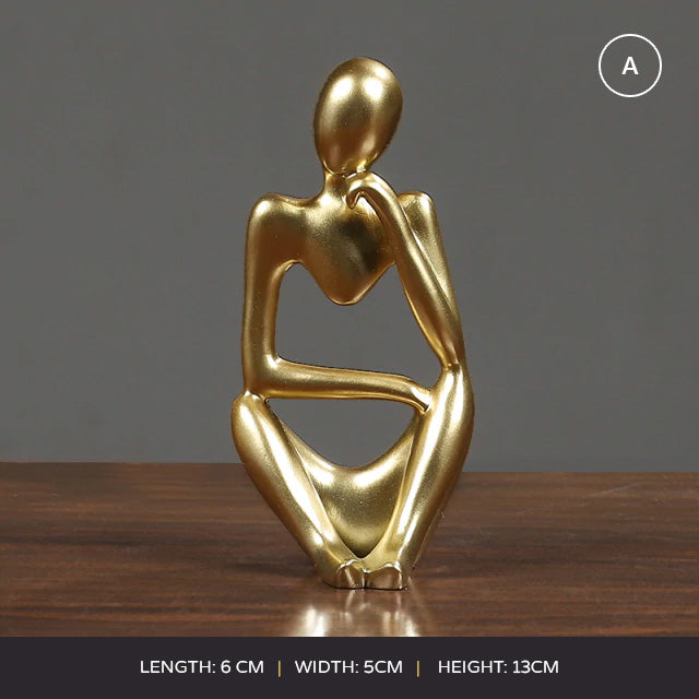 Abstract Thinker Modern Resin Statue Sculptured Characters Art Decoration For Living Room Coffee Table Mantelpiece Ornamental Figurines Nordic Home Decor