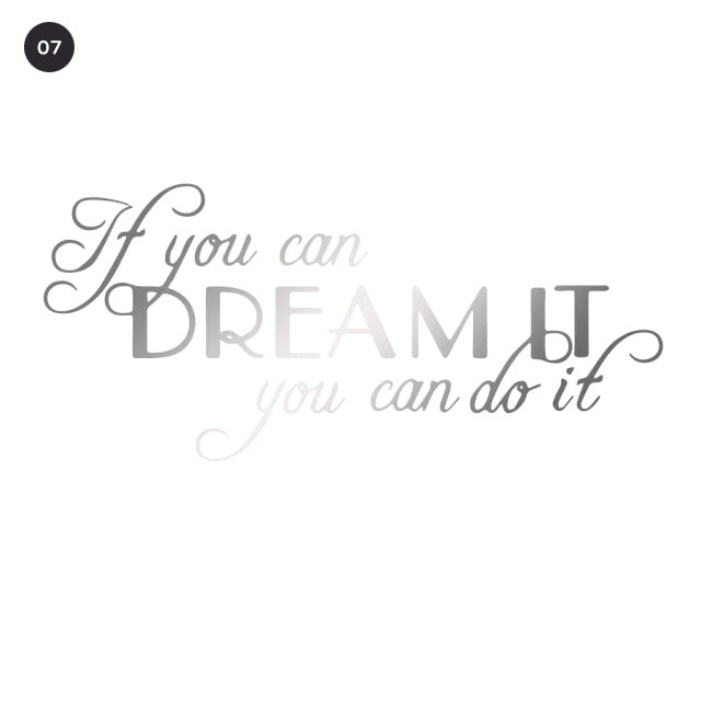 Inspirational Dreams Quotation Wall Decal For Living Room Decor Bedroom Wall Daily Mantra Removable Self Adhesive Vinyl Wall Sticker Creative Home DIY