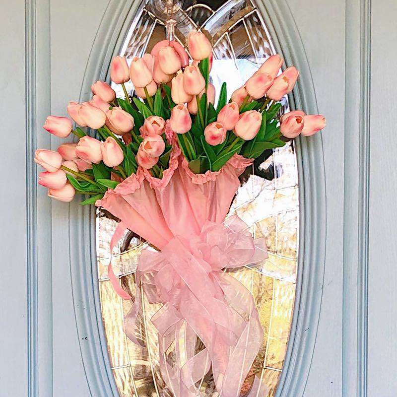 Beautiful Fashionable Tulips Artificial Flowers For Maintenance-Free Creative Home Décor Floral Displays For Living Room Dining Room Nordic Home Decoration