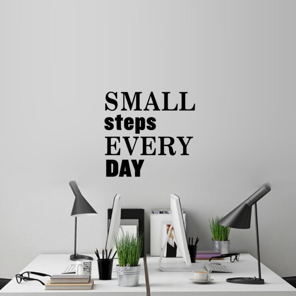 Daily Motivation Quotes Wall Decals Removable PVC Wall Stickers For Living Room Bedroom Student Dorm Study Inspirational Creative DIY Home Decor