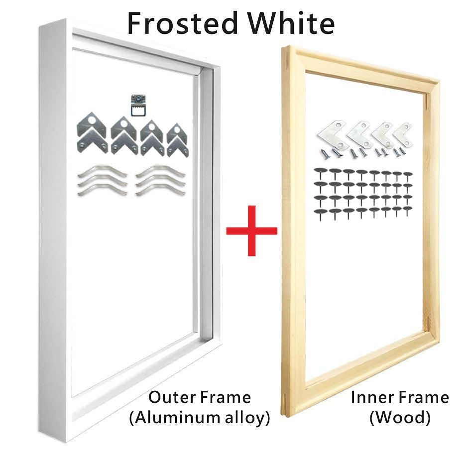 Metal Picture Frame 8 Colors Brushed Black Frosted White Brushed Gold Titanium Silver With Wood Inner Frame Size 20x30cm to 60x90cm