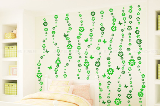 Cute Colorful Flowers And Butterflies Wall Decals Removable DIY Wall Stickers For Bedroom Living Room Wedding Decor Kids Girls Rooms