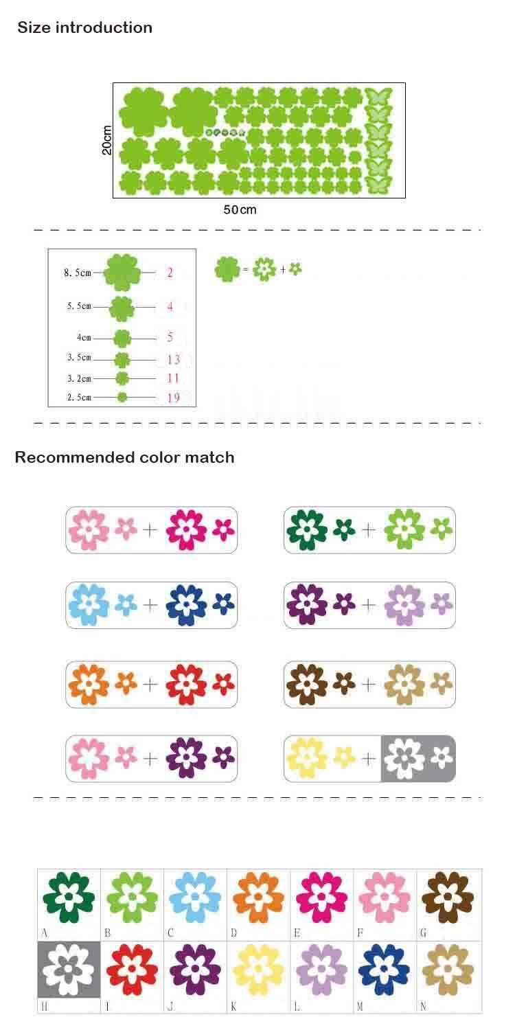 Cute Colorful Flowers And Butterflies Wall Decals Removable DIY Wall Stickers For Bedroom Living Room Wedding Decor Kids Girls Rooms