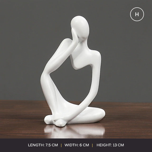 Abstract Thinker Modern Resin Statue Sculptured Characters Art Decoration For Living Room Coffee Table Mantelpiece Ornamental Figurines Nordic Home Decor